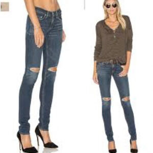 Rag & Bone Skinny Busted Knee Jeans in Vashon - Size 28